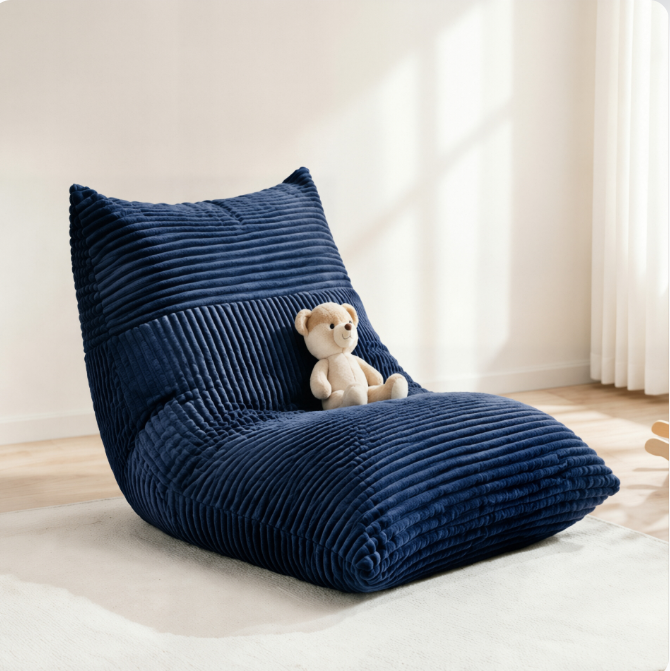 Kids Comfy Sofa | Soft Touch Children's Chair with Shredded Foam Blocks & Detachable Washable Cover